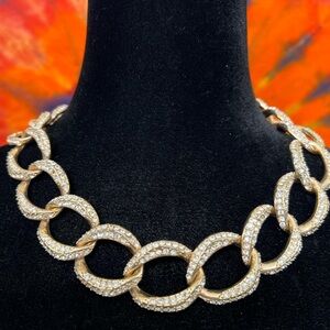 Vintage Gold and Crystal  Chain Necklace